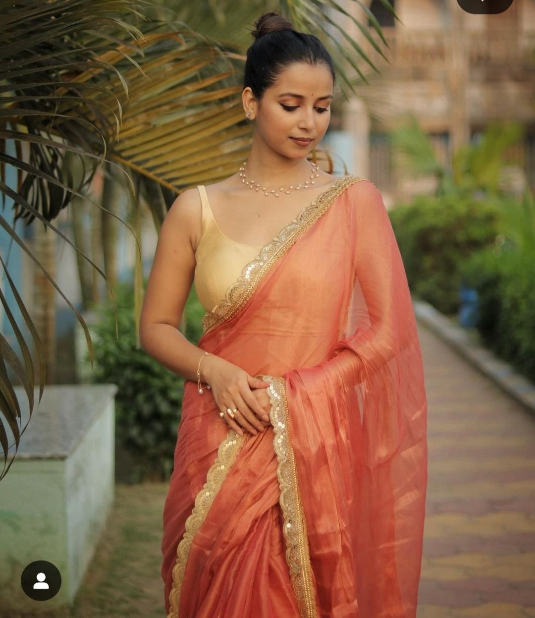 Handwooven Saree With Lace Attach. No Bp