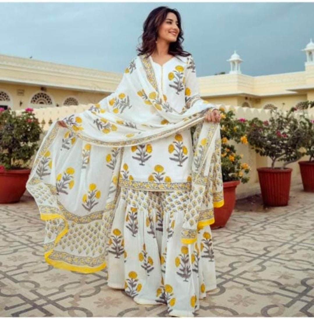 Khadi Cotton Embroidery Suit And Khadi Silk Dupata Set Which Give A Classy Look