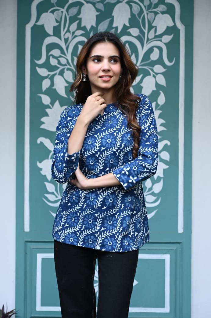 New Collection Of Cotton Hand Printed Top Available
