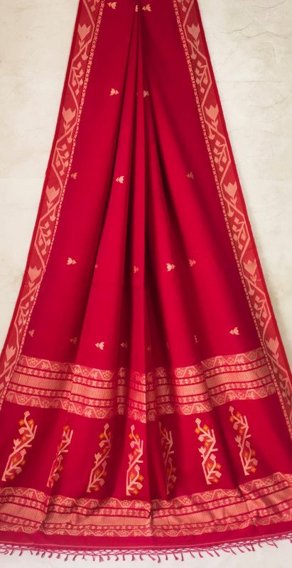 Pure Organic Cotton Hand Woven Jamdani Saree