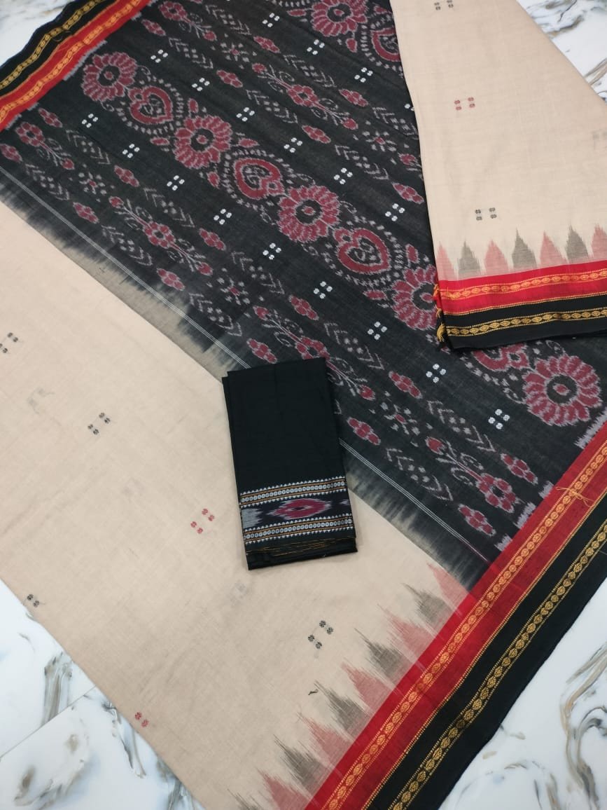 Pure Odisha Sambalpuri Hand Weaven Cotton Saree With Bp