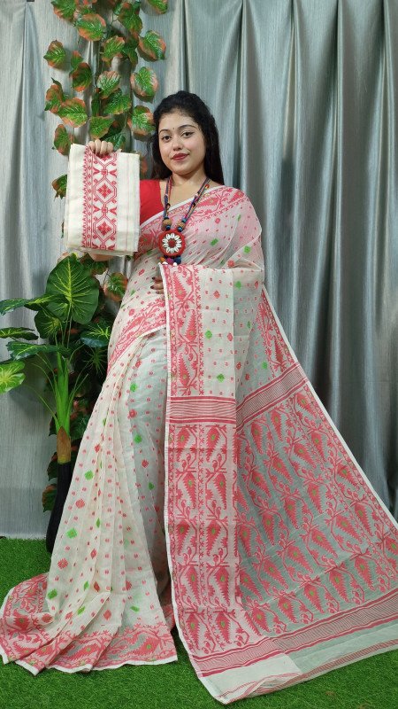 New Korat Dhakai Jamdani With Blouse Piece