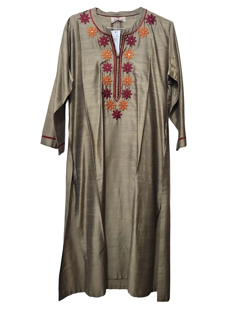 Women's Blended Cotton Silk Suit Set 3 Piece, Color - Bronze, Casual Wear