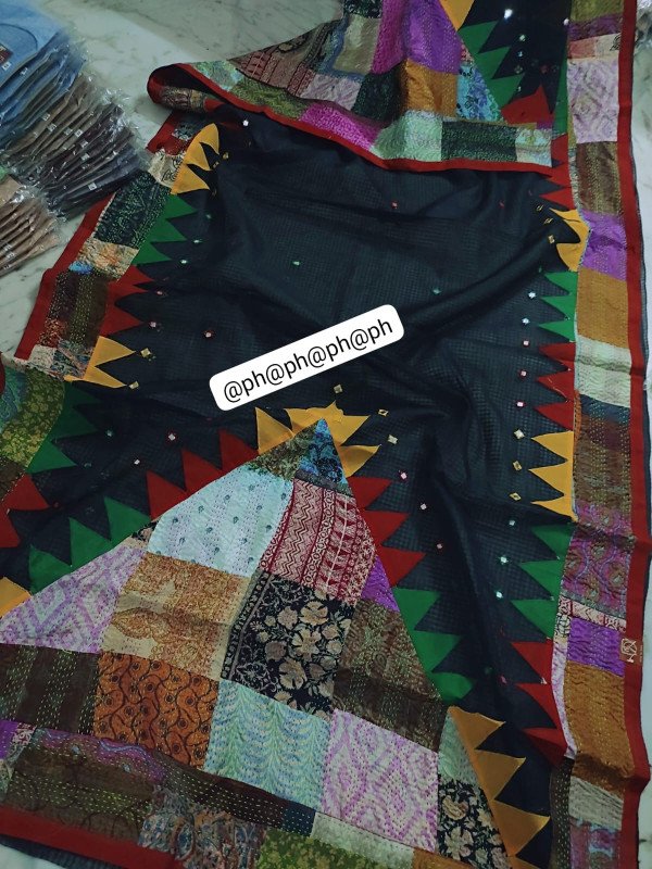 Bengal Cotton Kota Over Mirror Work Mix Match Kantha Kaj Without Bp.