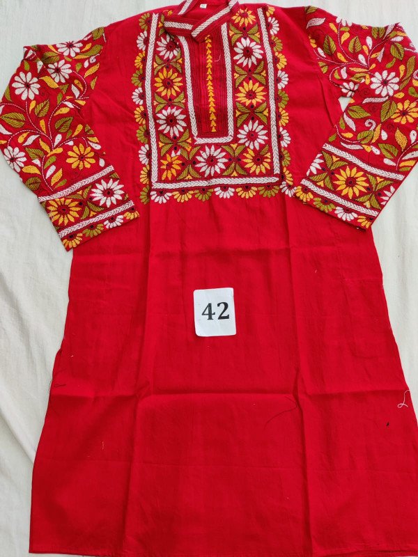 Men's Kurta With Kantha Stich Embroidery