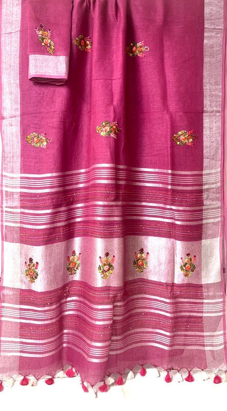French Knot Hand Embroidery With Kantha Embroidery With Beautiful Color