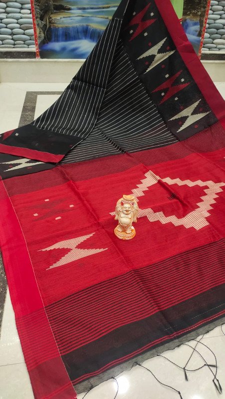 Exclusive New Design Handloom Katha Saree Contrast Bp