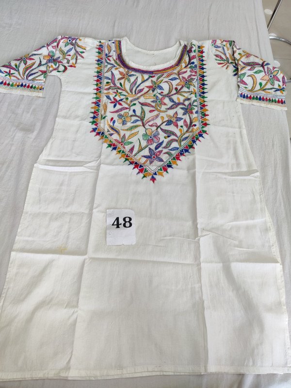 These Are Sleeves Work Kantha Kurti On Pure Cotton