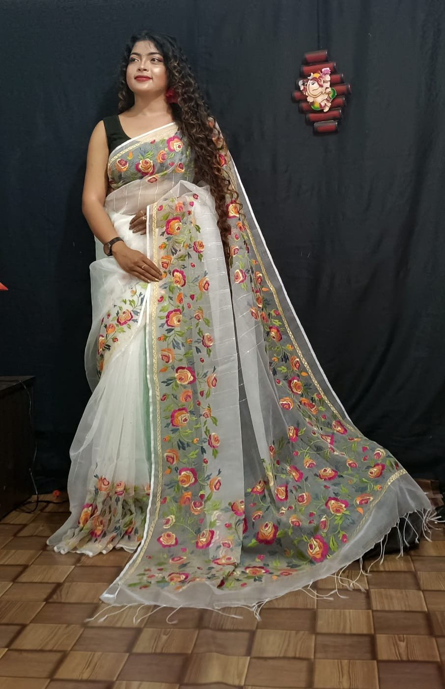 Maslin Sequence Parshi Embroidery With Bp